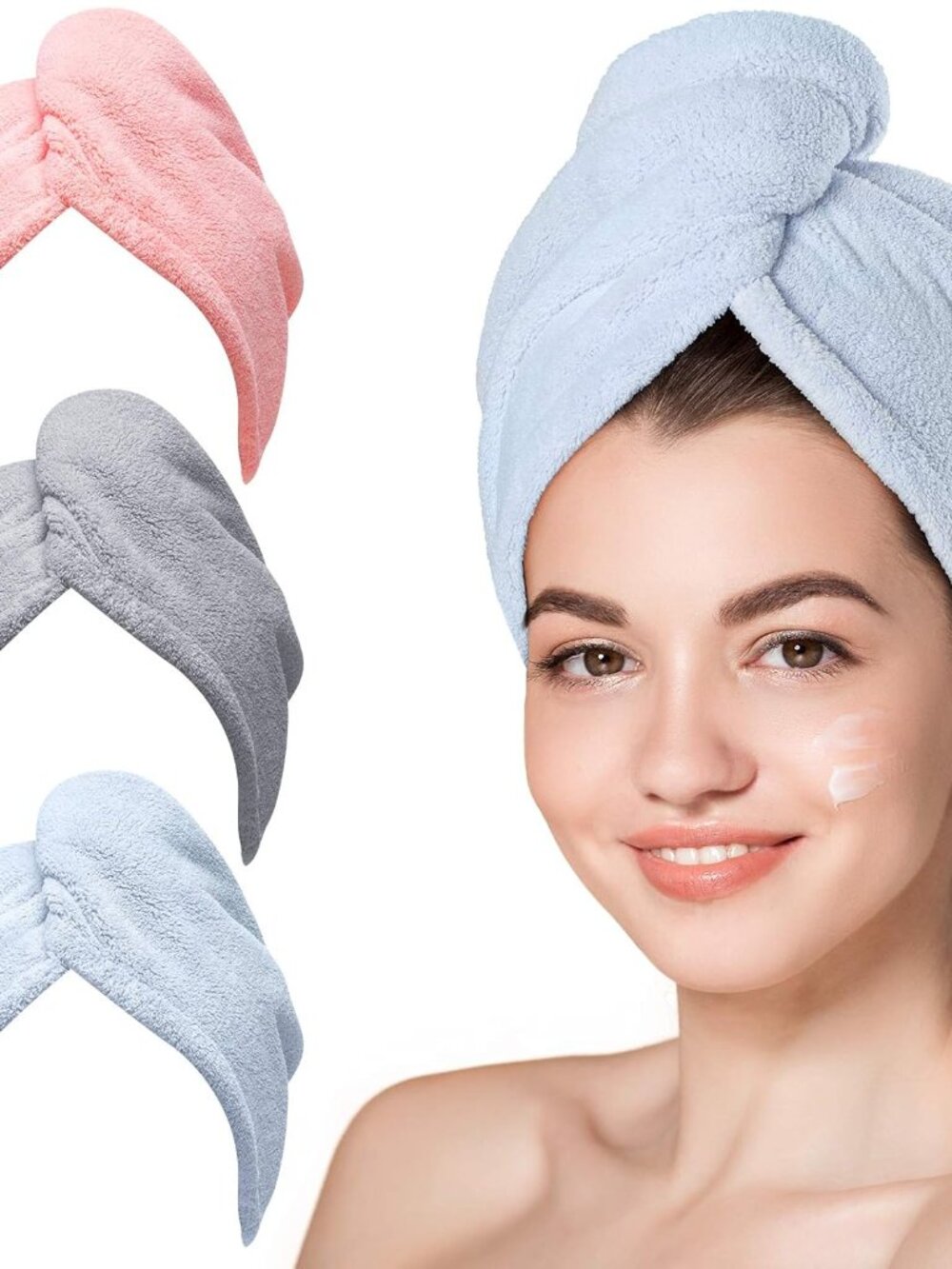 Wrap, Fast Drying Hair Towels for Women, Soft Lightweight Quick Dry Turban for C